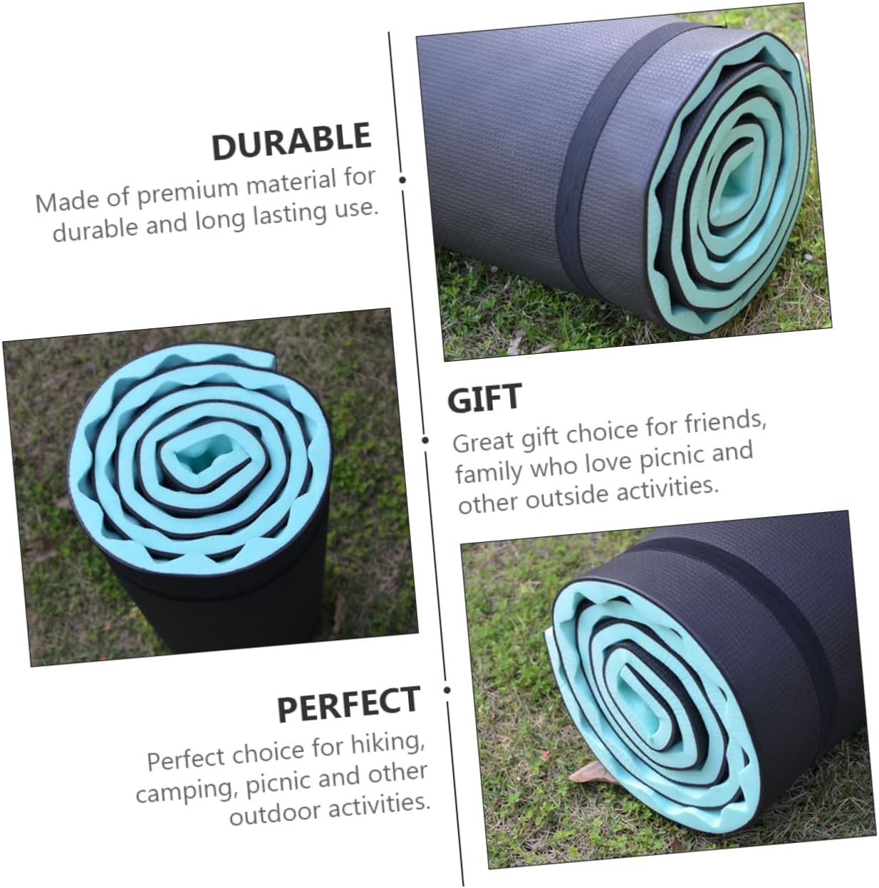 Totority Outdoor Groove Sleeping Mat Lightweight Camping Cushion for Hiking Picnics Beach Travel Insulating Pad for Comfort Warmth Portable Easy to Carry