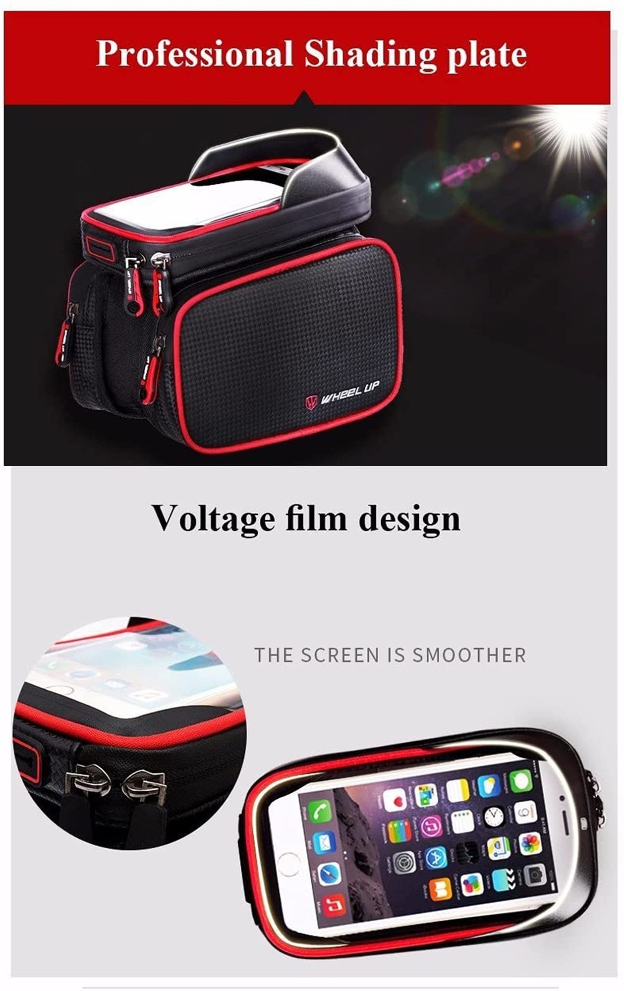 Bolsa para Bicicleta, sillín, Equipo para Bicicleta de montaña, Impermeable, para teléfono móvil, para Montar en Bicicleta (2 Piezas) (Color: Negro + Gris)