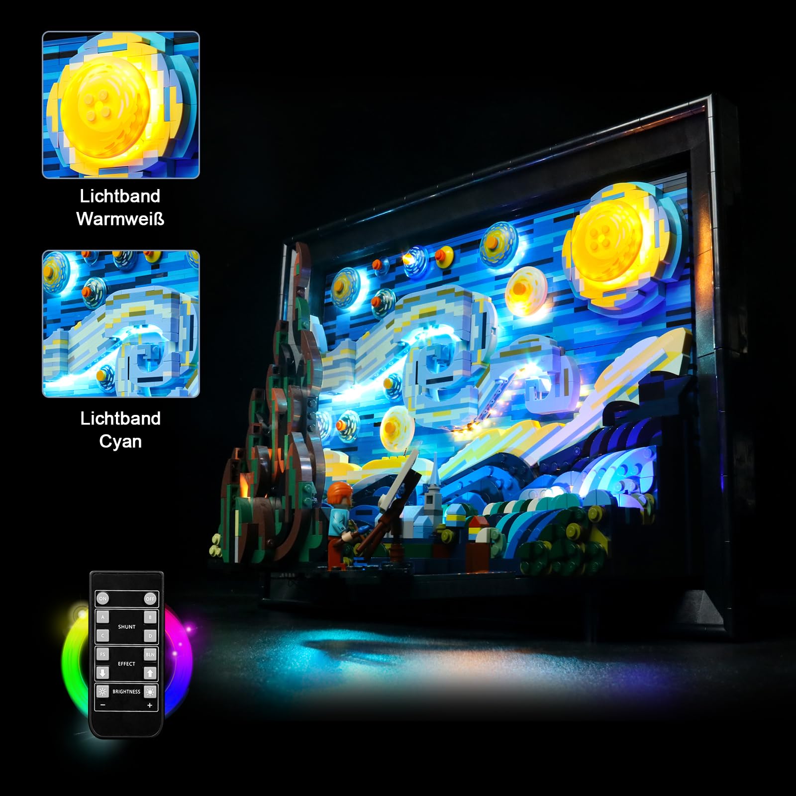 BrickBling LED Light Set Compatible with LEGO Vincent Van Gogh, The Starry Night 21333 - Image 3