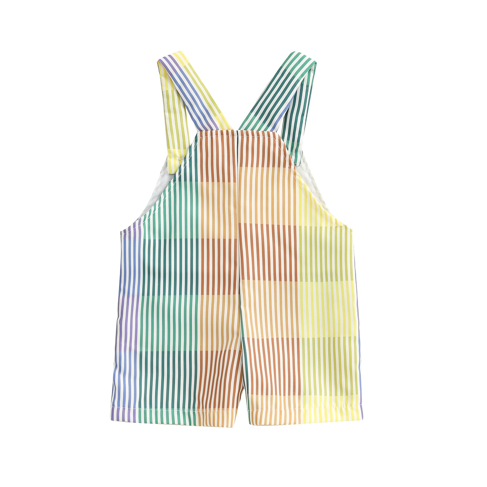 GINEVSAL Toddler Boy Girl Overalls Shorts Contrast Color Colorful Sleeveless Suspender Romper Infant Summer Clothes (Multi-Color, 18-24 Months)