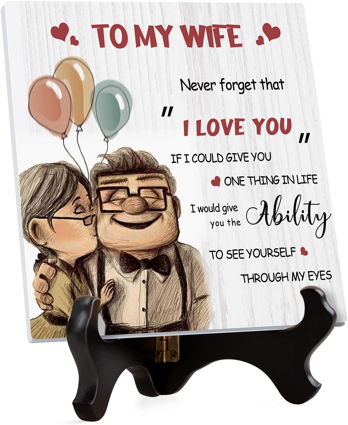Wife Birthday Gifts, Romantic Gift for Wife Plaque, Anniversary Wedding, Love You Gifts Cards from Husband, Newlywed, Anniversary Loving Presents for Wife Card