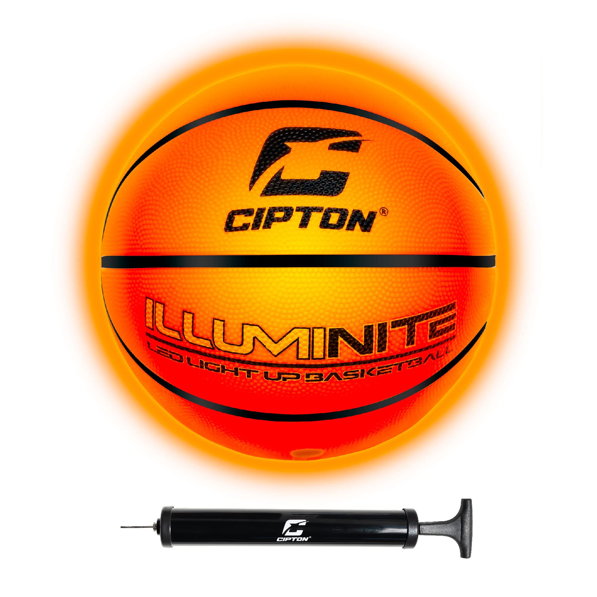 Cipton Basketball, LED Light Up Basketball, Size 7-8-9 Indoor and Outdoor Basketball, Perfect for Outdoor Games, Basketball Pump Included, Premium Rubber Basketball