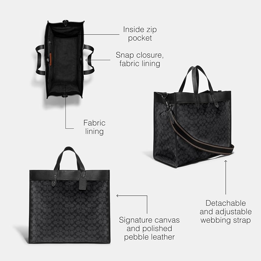Amazon.com: COACH Signature Field Tote 40 Ji/Charcoal One Size