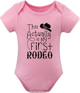 This Is Actually My First Rodeo Gender Neutral Onsies Short Sleeve Baby Girls Outfits White Baby Onsies0-3 Months