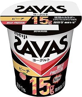 ザバス 明治 SAVAS MILK PROTEIN ヨーグルト 脂肪0 125g×12個(ピーチ)【クール便】【Amazon.co.jp限定】