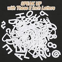 Vista 6 de Letras de 2 pulgadas solo para letras de tablero de cartas, letras grandes de plástico blanco para tableros de letras de fieltro (184 caracteres)