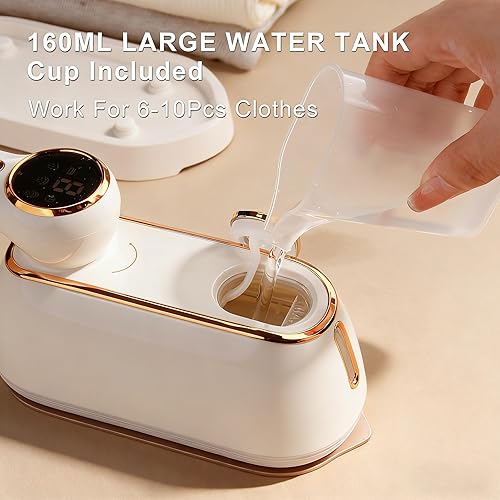 Miniatura 6 de Vaporizador de viaje para ropa portátil, 1200 W, mini plancha de vapor de mano de viaje, 4 modos con pantalla LCD, potente removedor de arrugas,