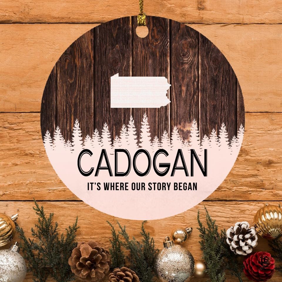 Cadogan Ornament Cadogan PA Ornaments Pennsylvania - It's Where Our Story Began - Vintage Christmas Ornament Gift Round 3"