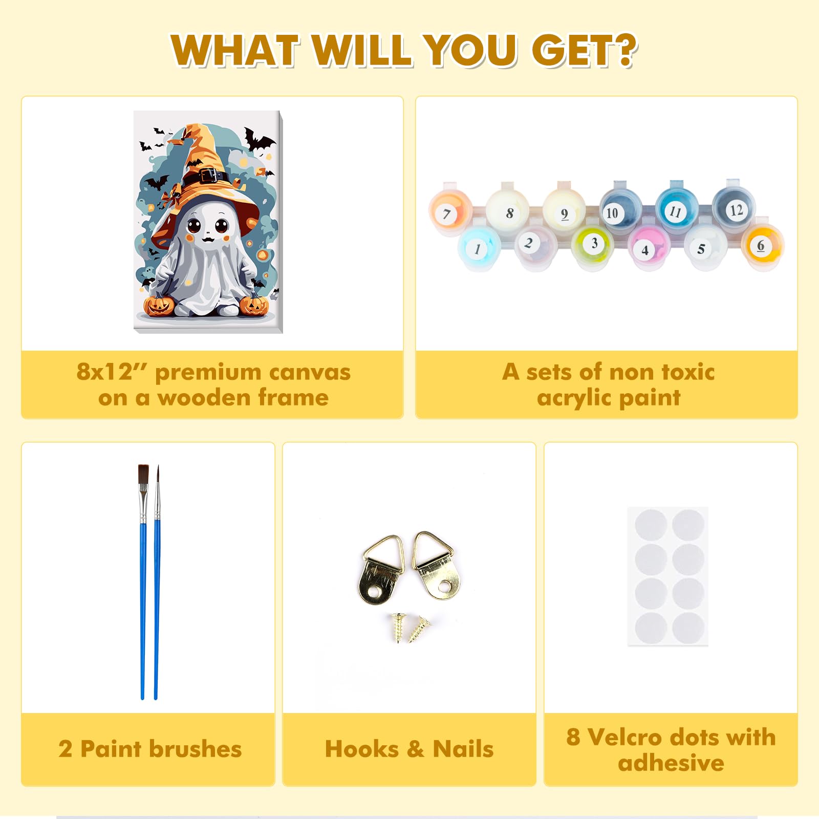 Lxmsja Malen Nach Zahlen Set Für Erwachsene - Halloween Landschaft Mit Rahmen, 20x30cm