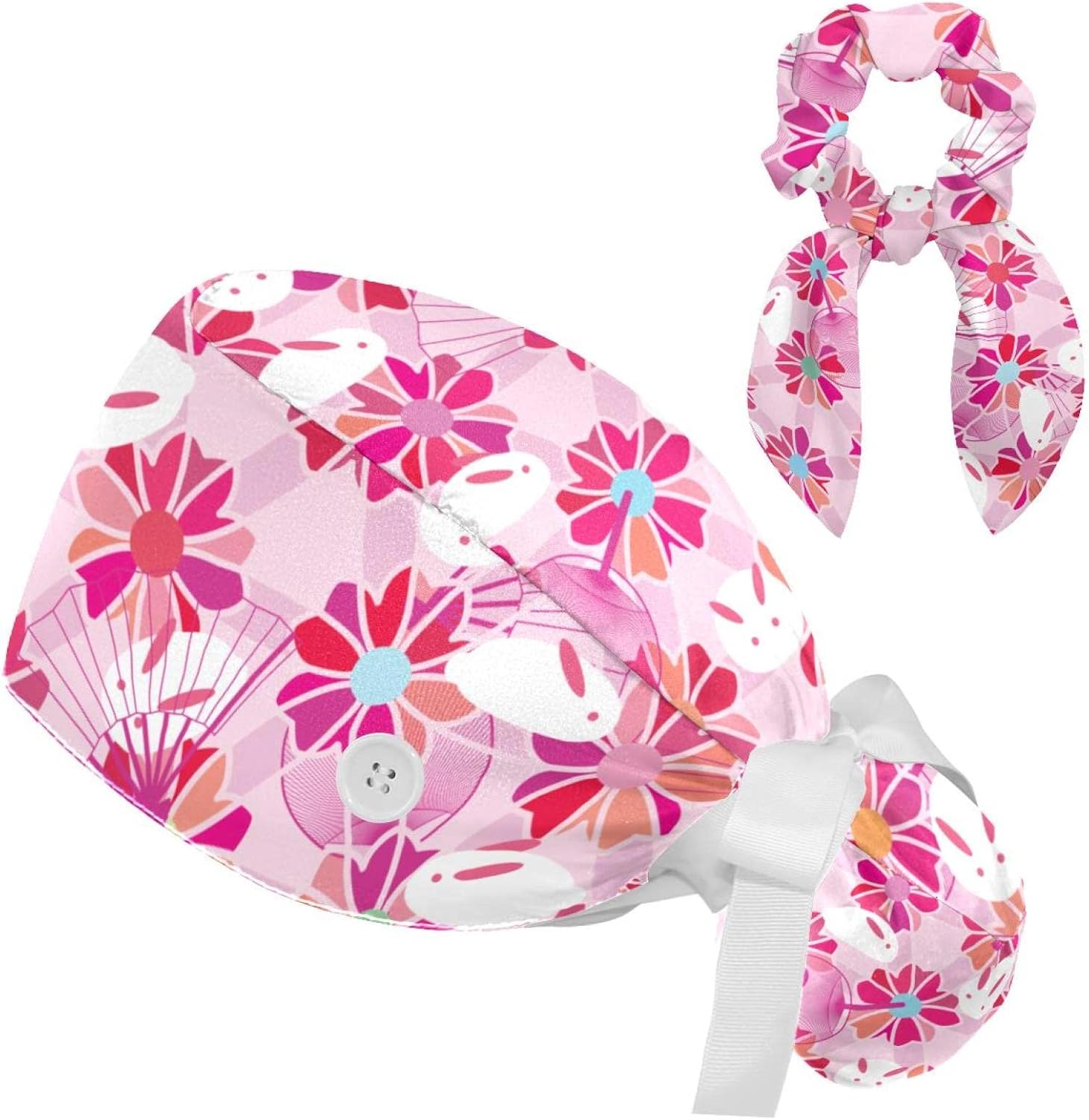 1Pcs,Nurse Scrub Caps,Scrub Hats with Buttons and Cotton