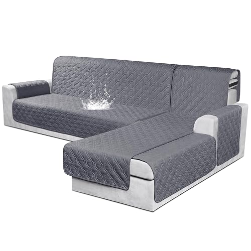 VANSOFY Sectional Couch Covers 100% Waterproof L Shaped Sofa Slipcover