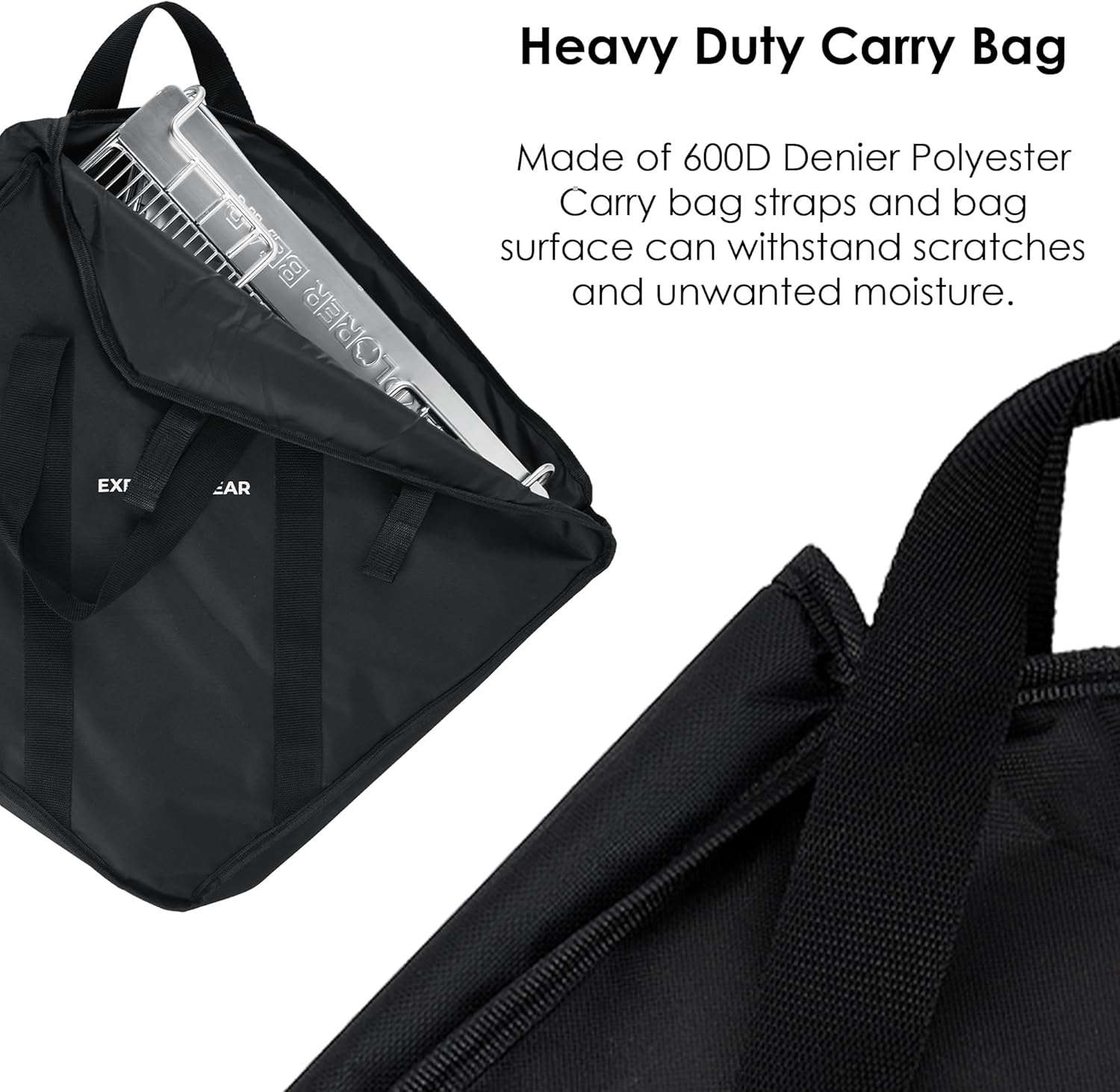 Explorer Bear 20" Stainless Steel Foldable Takibi Fire & Grill with Carrying Bag, Bridge, and Coal Bed | Portable Wood Burning Grill and Fire Pit | Perfect for Camping, Outdoors, Patios