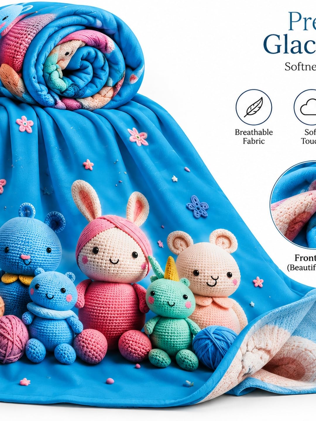 Premium Croche King Bedsheet - 7D Cotton -4