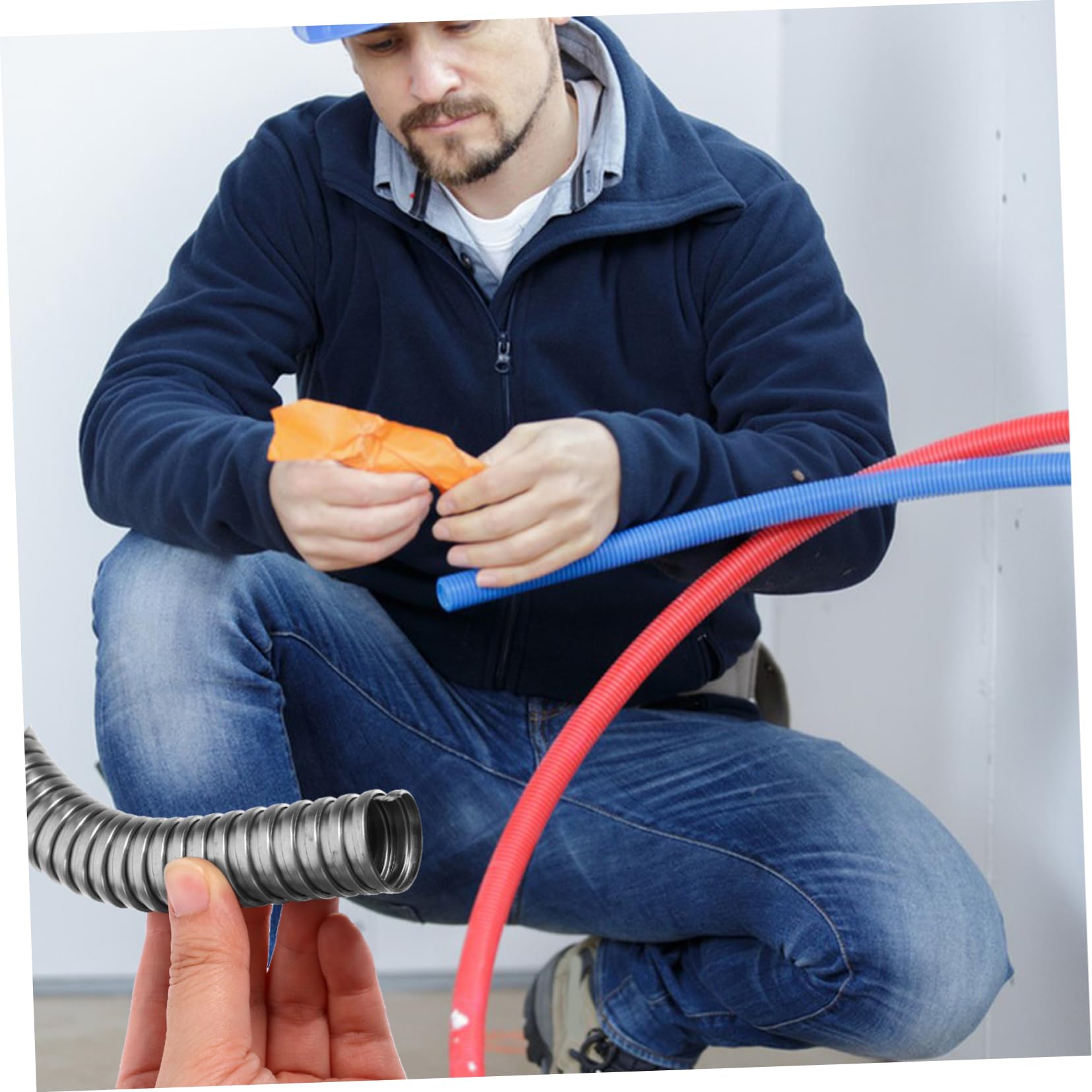 Organizador De Fundas para Cables Acero Inoxidable Metros Manguera Roscada para Protección y Gestión Hogar y Uso Industrial Tubo Espiral