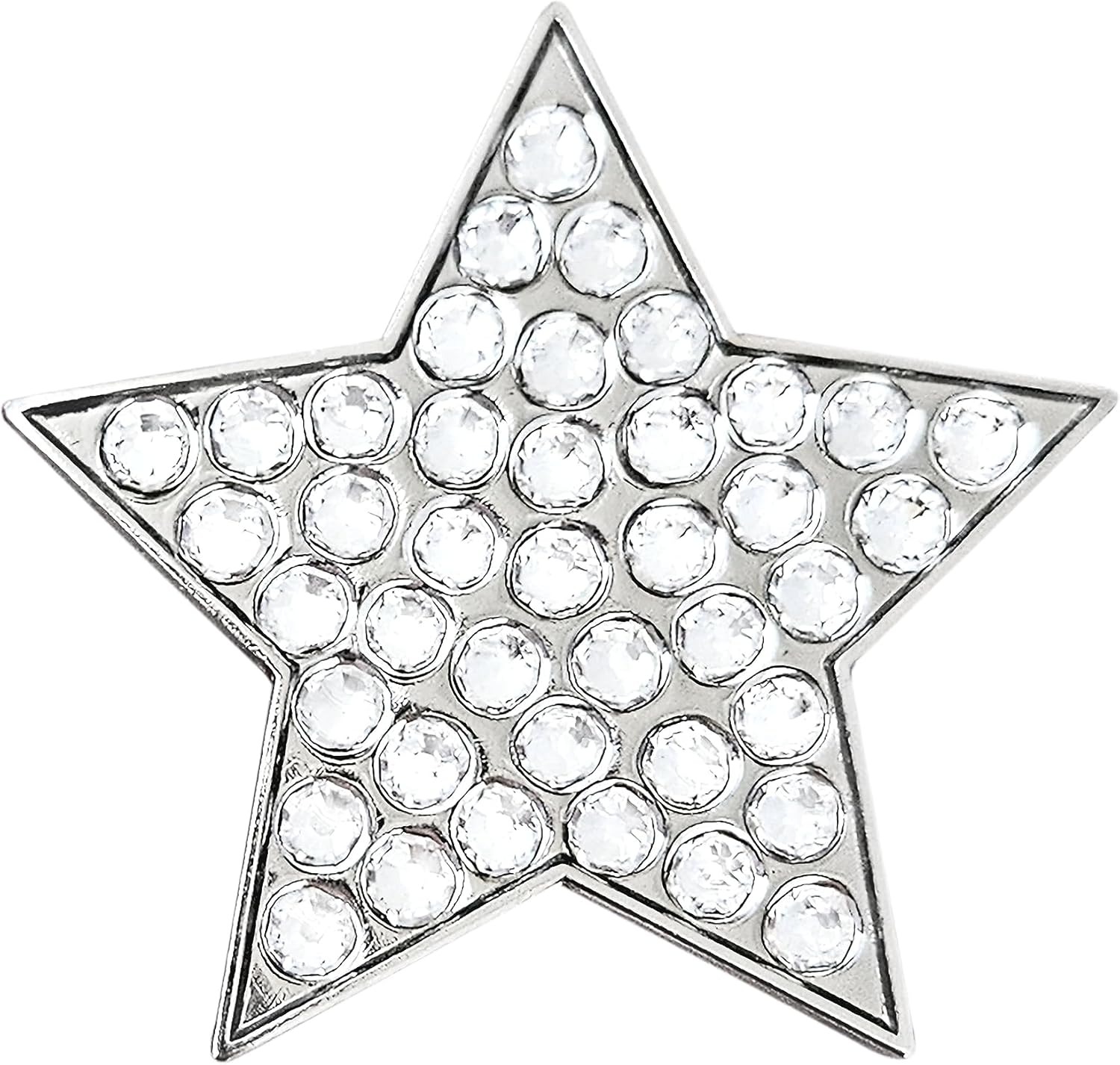Navika White Star Golf Ball Marker with Crystals | Magnetic Hat Clip Included | Star Themed Golfing Accessory | Bling Gift for Women Golfers