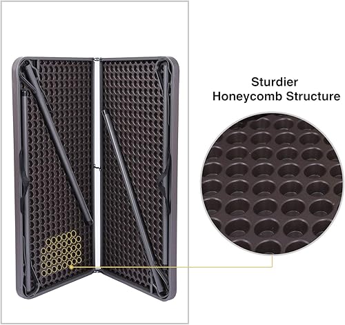 Miniatura 6 de REDCAMP Mesa plegable cuadrada de 34 pulgadas con parte superior de resina, mesas de tarjetas pequeñas plegables portátiles con patas plegables para