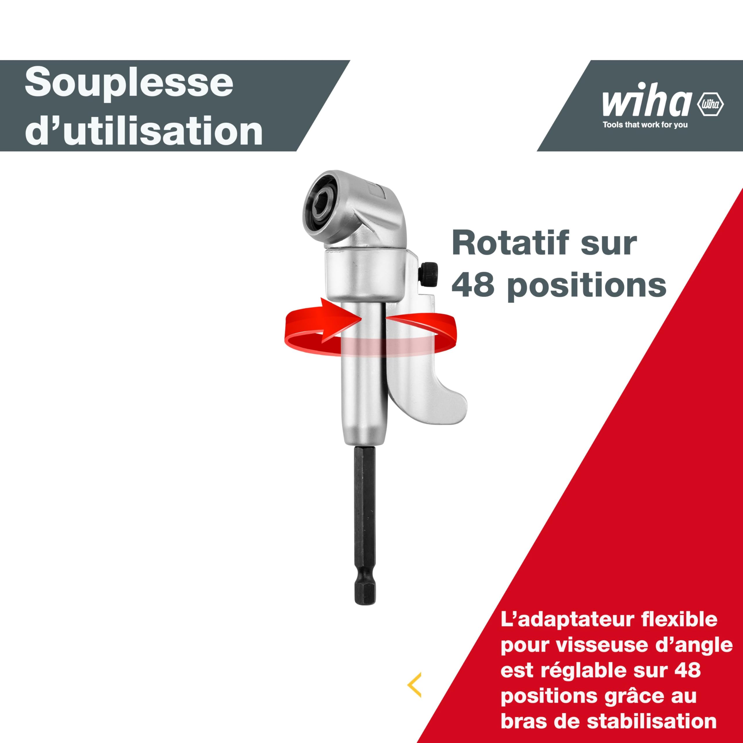 Wiha SB24629 Visseuse coudée Tête à 105° 1/4 x 1/4 (Import Allemagne)