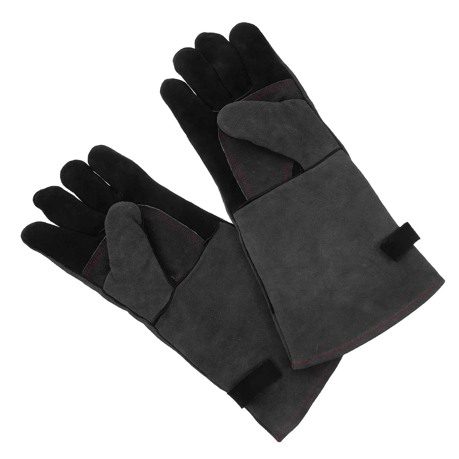1 Paar Hitzebeständige Grillhandschuhe aus Rindsleder mit Rutschfestem Design und Atmungsaktivem Stoff zum Grillen und Schutz vor Verbrennungen