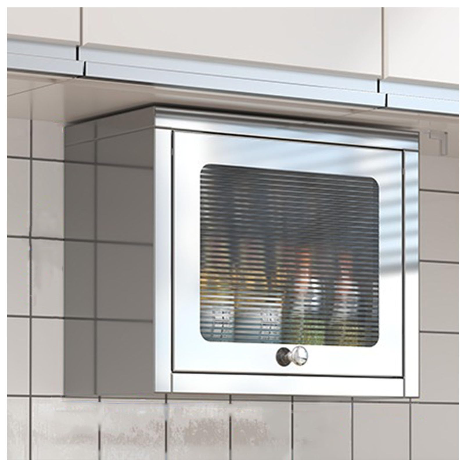 Armario de pared de acero inoxidable con puerta abatible, armario de cocina que ahorra espacio, estante de almacenamiento versátil para garaje, sala de herramientas, hotel y cantinas