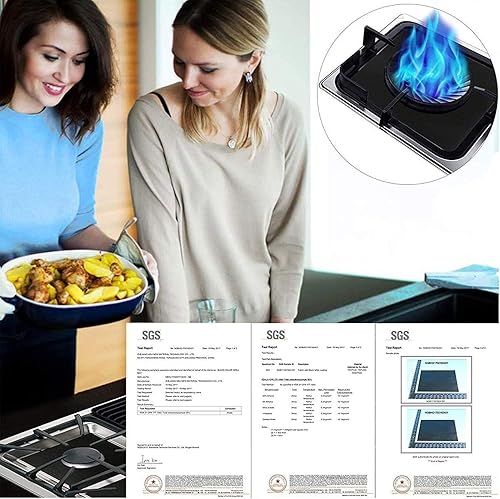 Miniatura 6 de MSDADA 8 protectores para estufas de gas, 10.6 x 10.6 pulgadas, color negro, con 2 fundas blancas de 21 pulgadas, doble grosor, reutilizables,