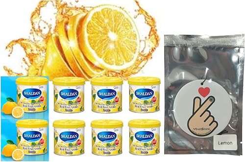 My Shaldan Ambientador V8 - Limón x8 latas de aroma de fruta real por ST. Corporation, Japón, fórmula clásica original, y aroma a limón YirehStore