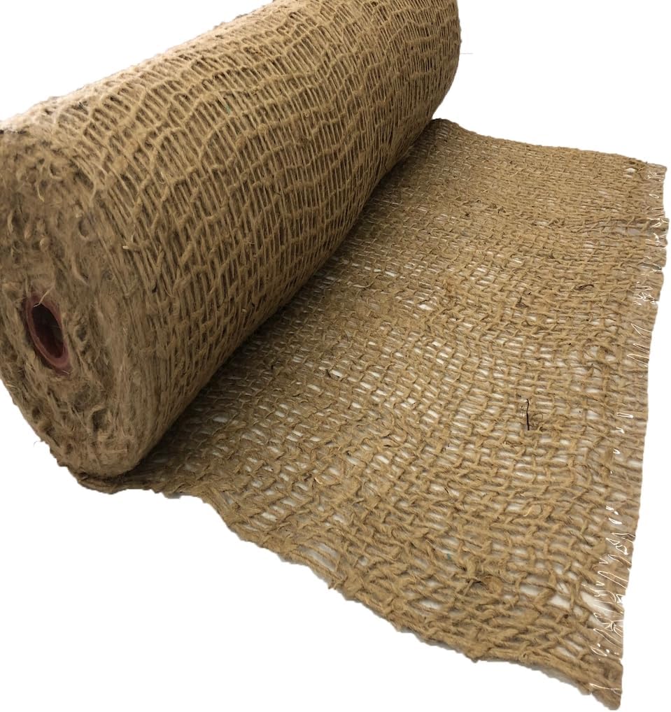 AK Trading CO. Jute Erosion Control, Soil Saver Mesh Blanket - 48" Wide x 75 Yard Roll (225 feet Long) - 900 Sq. Ft. Coverage