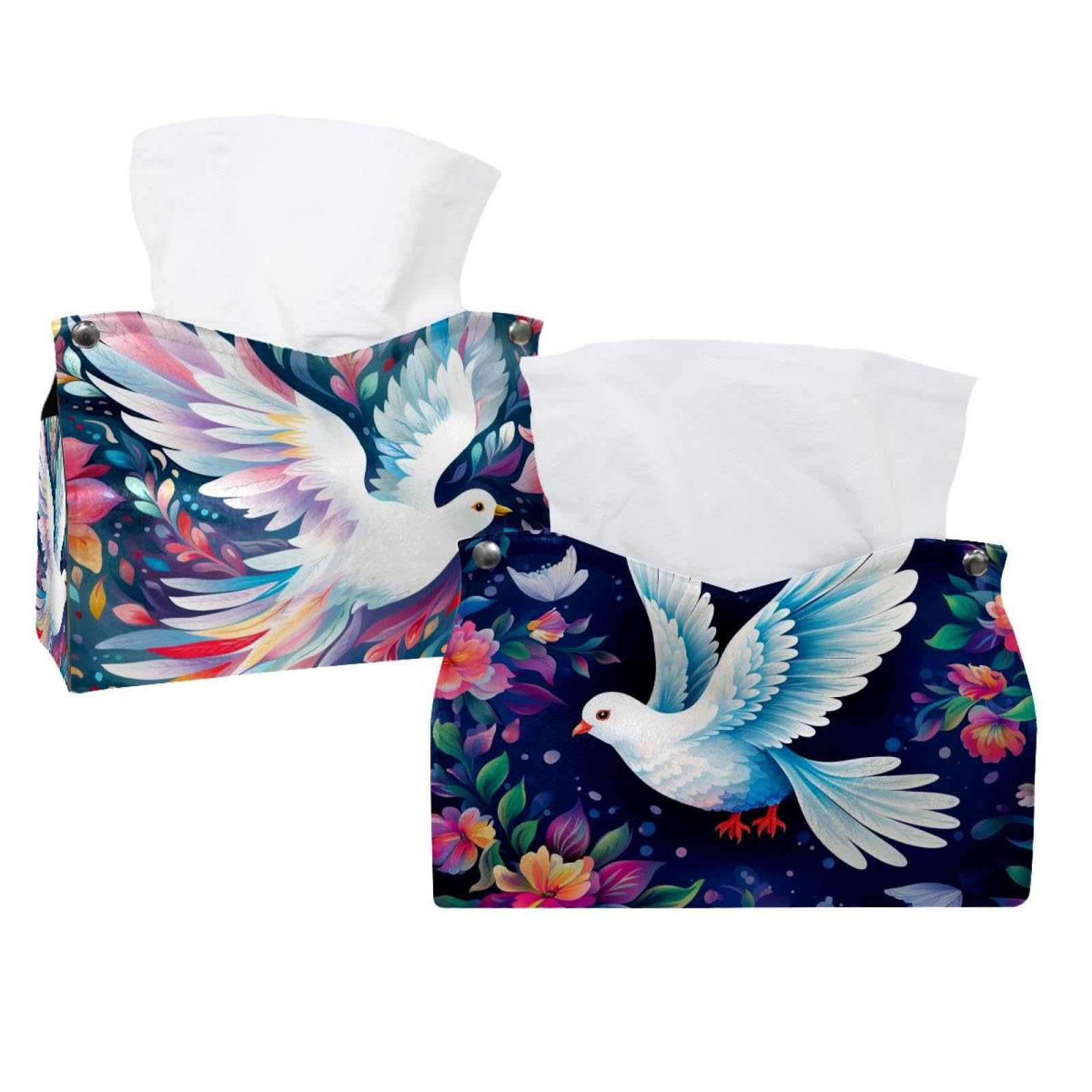 Boîte à mouchoirs Peace Dove lot de 2 design chic pour une chambre et un salon raffinés