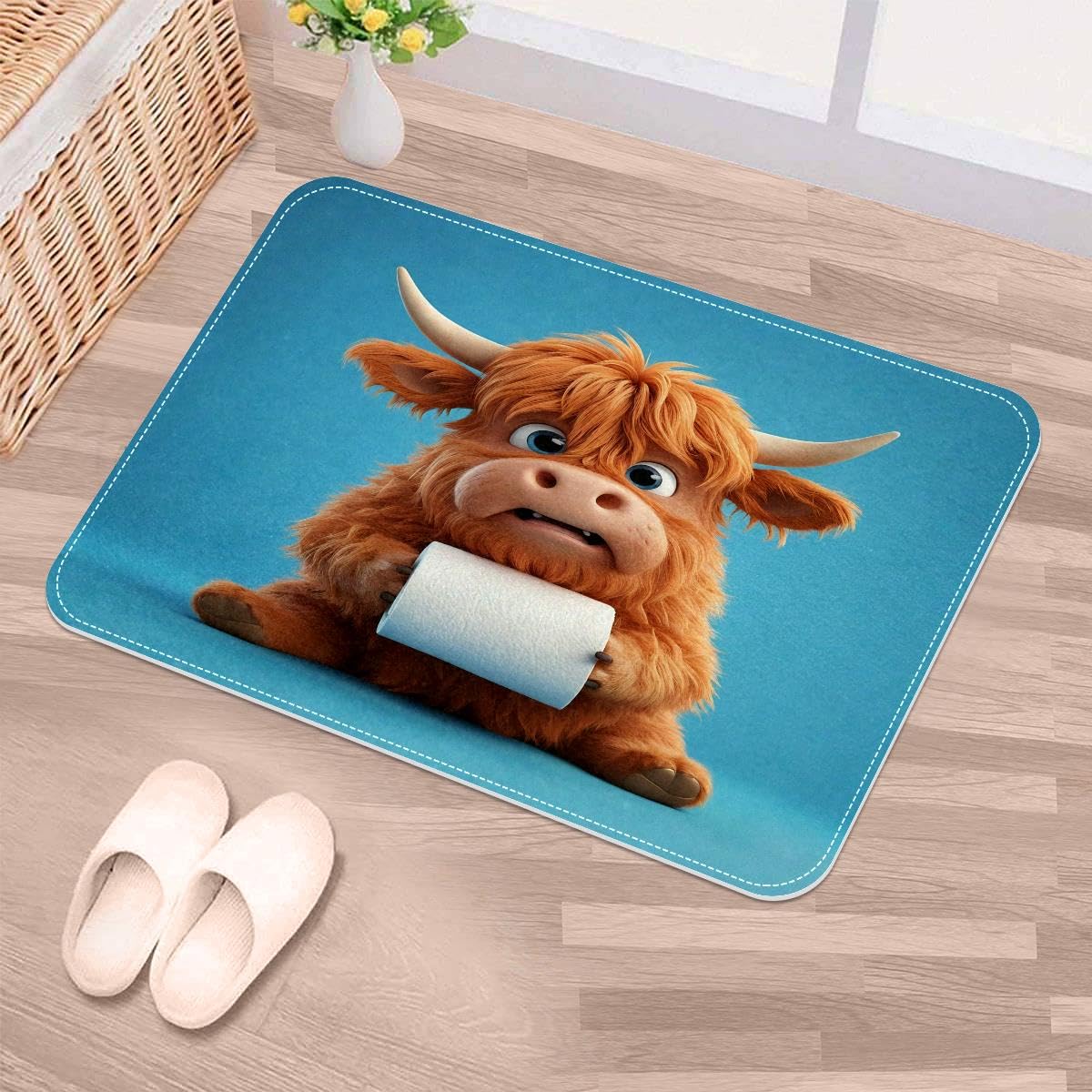 Tapete para puerta Funny Cow, la alfombra perfecta y absorbente para la cocina y entradas de casa
