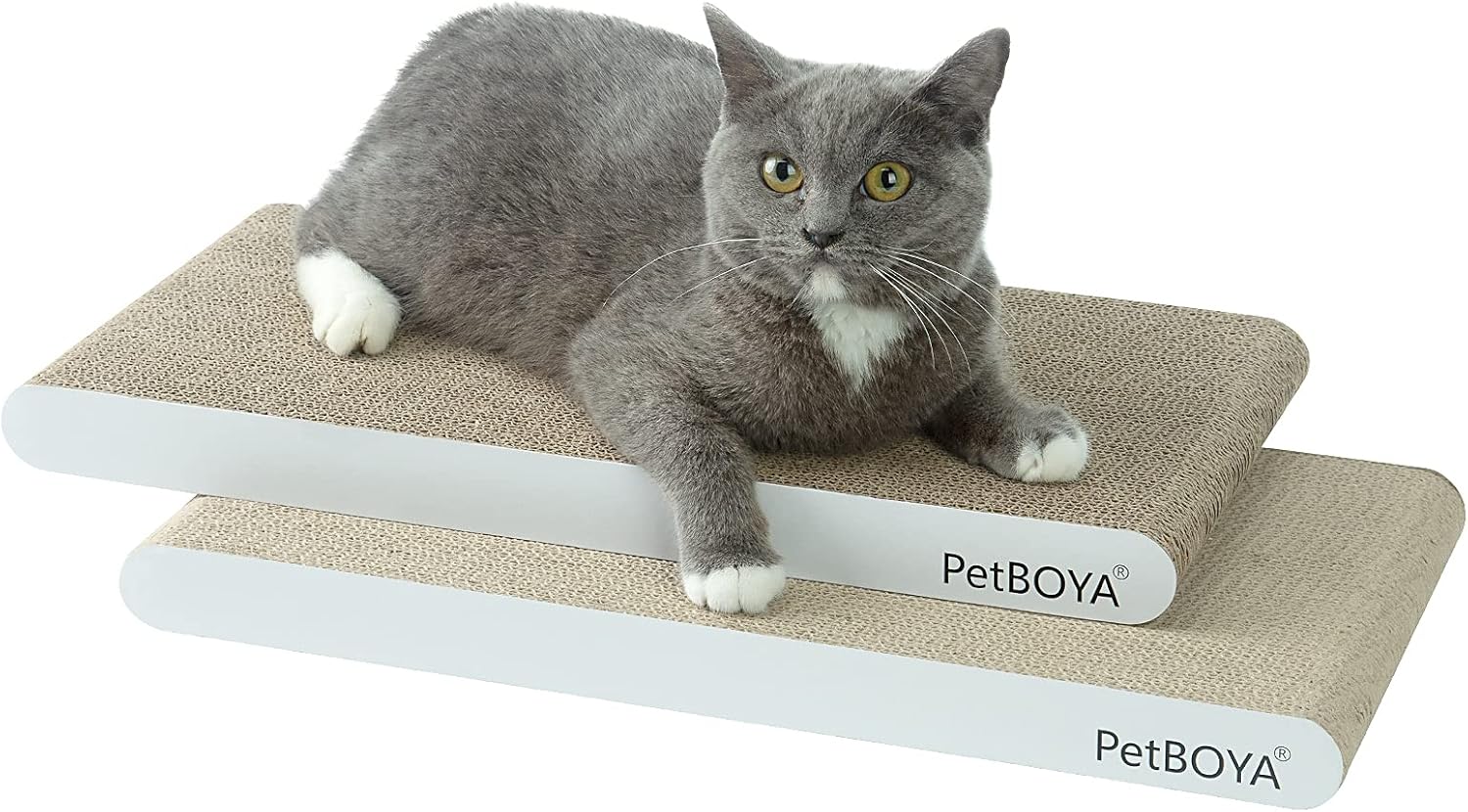 Large Cat Scratch Pad, 2 PCS Cat Scratching Pad Textured Surface is Durable and Recyclable, Double Side Cat Scratcher Cardboard