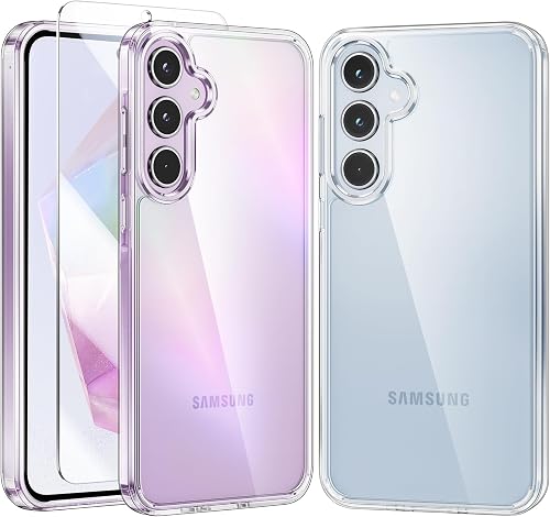 FNTCASE for Samsung Galaxy A35-5G Case: Clear Protective Phone Cases Slim Transparent Anti Yellowing Cover Rugged Shockproof Military Grade Drop Protection Tough Hard 6.6 Inch