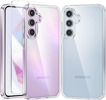 FNTCASE for Samsung Galaxy A35-5G Case Clear Protective Phone Cases Slim Transparent Anti Yellowing Cover Rugged Shockproof Military Grade Drop Protection Tough Sturdy 6.6 Inch Clear