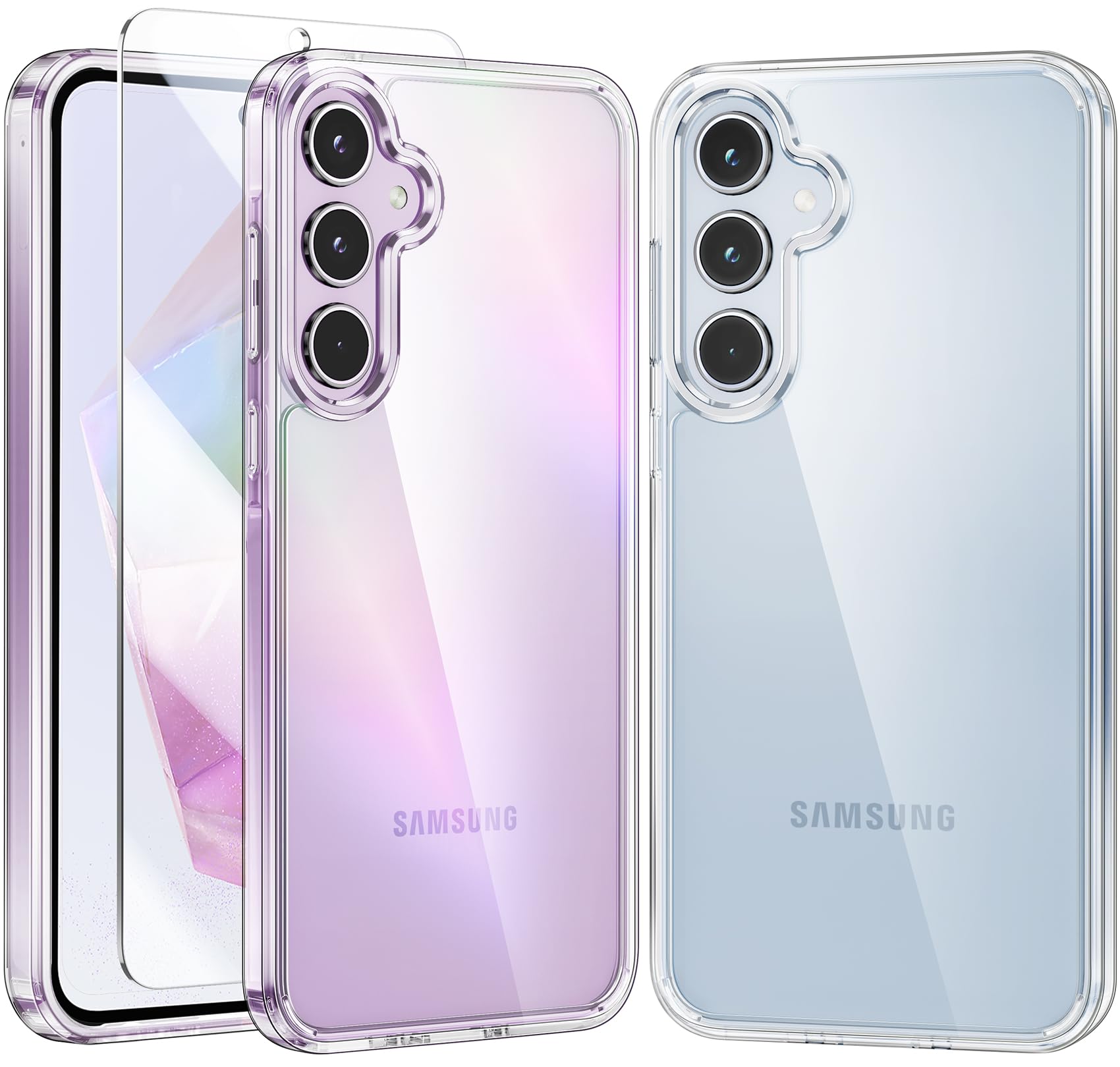 FNTCASE for Samsung Galaxy A35-5G Case: Clear Protective Phone Cases Slim Transparent Anti Yellowing Cover Rugged Shockproof Military Grade Drop Protection Tough Sturdy 6.6 Inch Clear