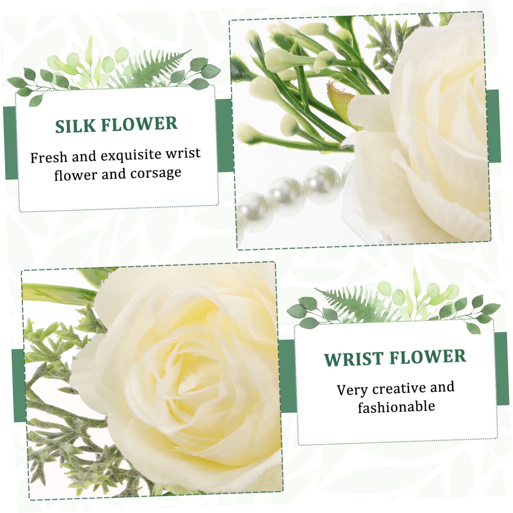 SOIMISS 4sätze Dekorative Handgelenkblumen Für Hochzeiten Kunstblumenarmband Mit Perlen Braut Und Brautjungfern-Corsage Teiliges Für Besondere Anlässe