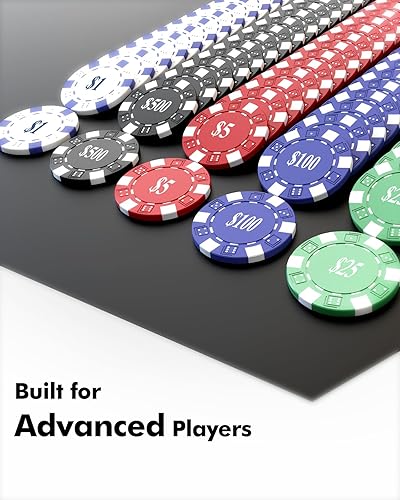 Miniatura 10 de Juego de póquer con denominaciones, 0.41 oz 500 piezas de fichas de póquer numeradas con estuche para Texas Hold'em y Blackjack, fichas denominadas