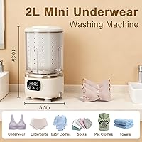 Vista 2 de Underwear Washing Machine,Portable Washer & Spin Dryer Combo,Mini Washing Rechargeable Cordless Washing Deep Cleans Small Clothes Small Clothes for