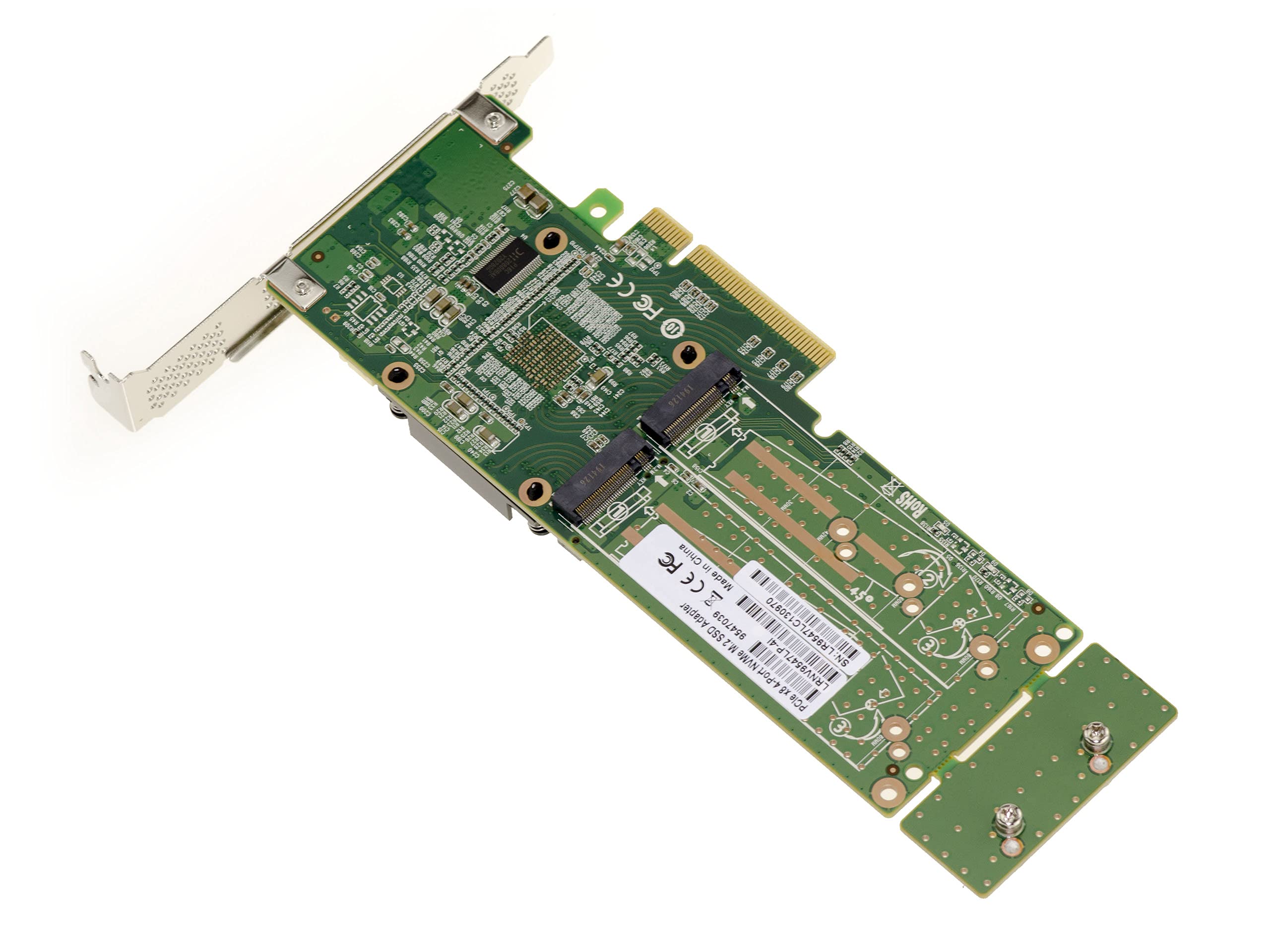 KALEA-INFORMATIQUE Carte M.2 PCIe x8 4 SSD NVMe PEX8747 | Carte PCIe PLX8747 pour 4 SSD M2 NVMe