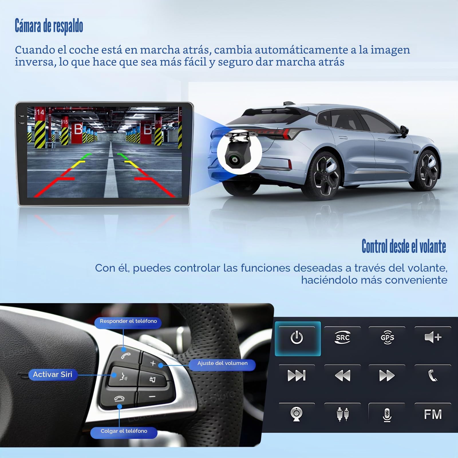 [4G+64G] Inefala Android 15 Radio Coche para Kia Rio 2012-2015 con Wireless Carplay Android, 9 Pulgadas Pantalla Autoradio con Navi GPS WiFi RDS/FM Bluetooth EQ SWC Cámara Trasera Mic