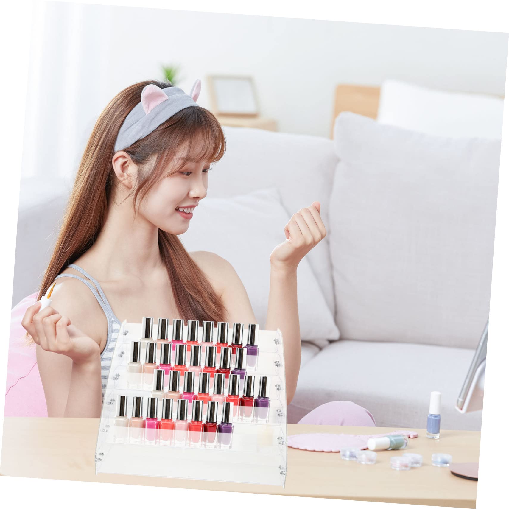 MAGICLULU 1Pezzi Espositore Acrilico Trasparente Strati Per Organizer Rack Stoccaggio Per Cosmetici e Oggetti Per Ufficio e Casa