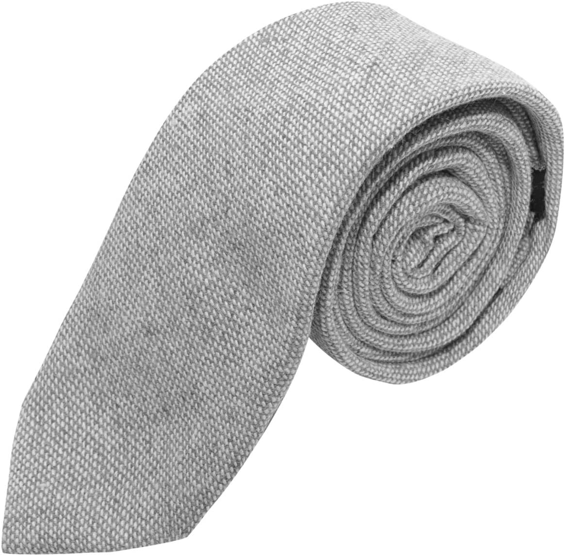 King & PrioryHighland Weave Stonewashed Light Grey Necktie