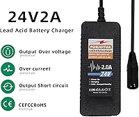 Vista 5 de Cargador de batería de plomo-ácido de 24V 2A AC/DC para batería de plomo-ácido de 24V con conector XLR-3Pin Carga rápida