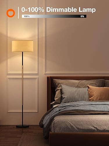 Miniatura 5 de addlon Lámparas de pie para sala de estar, lámpara de pie regulable con 2 bombillas LED, pantalla súper grande, lámpara de pie moderna, lámpara de