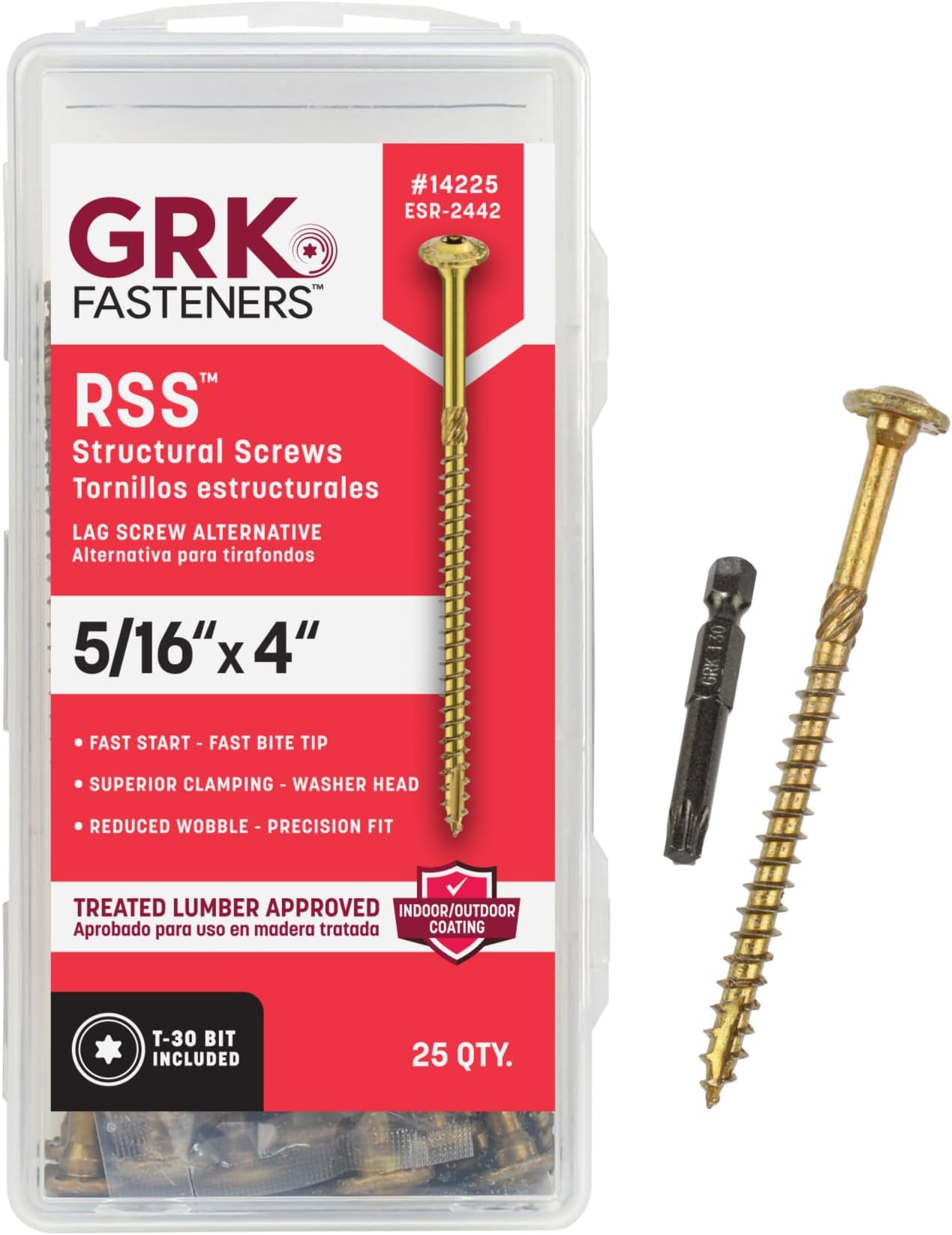 14225 Grk Rss #5/16 X 4" Rugged Structural Screw Handy Pak 25