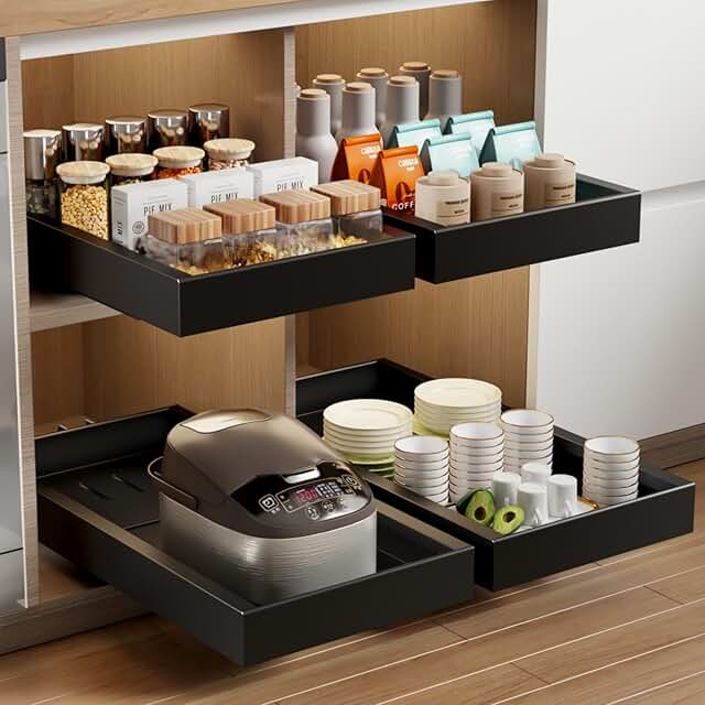 2 Pack Pull Out Cabinet Organizer,21.8