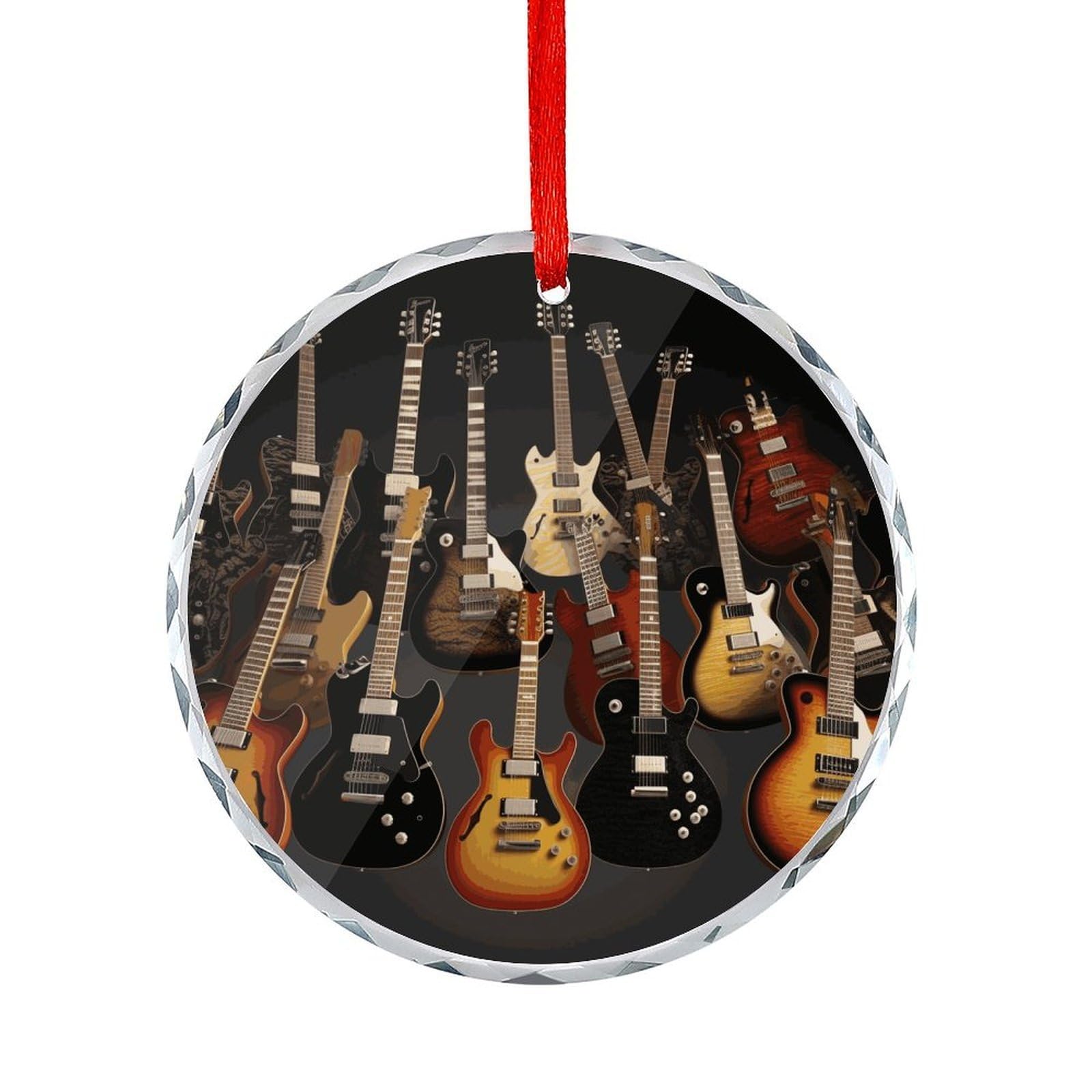 Btcowzrv Style Guitars Round Ornament Hanging Pendant Decor