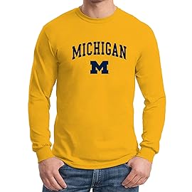 UGP Campus Apparel AL03 - Michigan Wolverines Arch Logo Long Sleeve - Medium - Gold