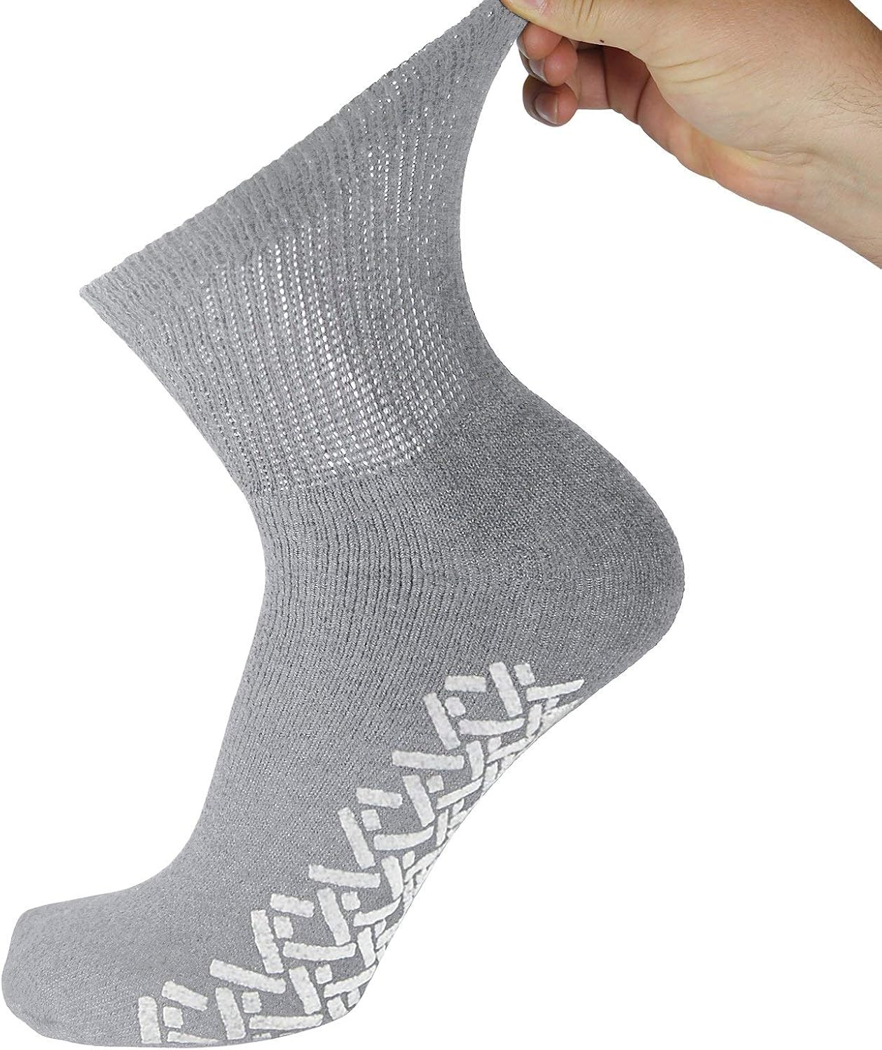 Non-Skid Diabetic Cotton Quarter Socks with Non Binding Top : Health & Household
