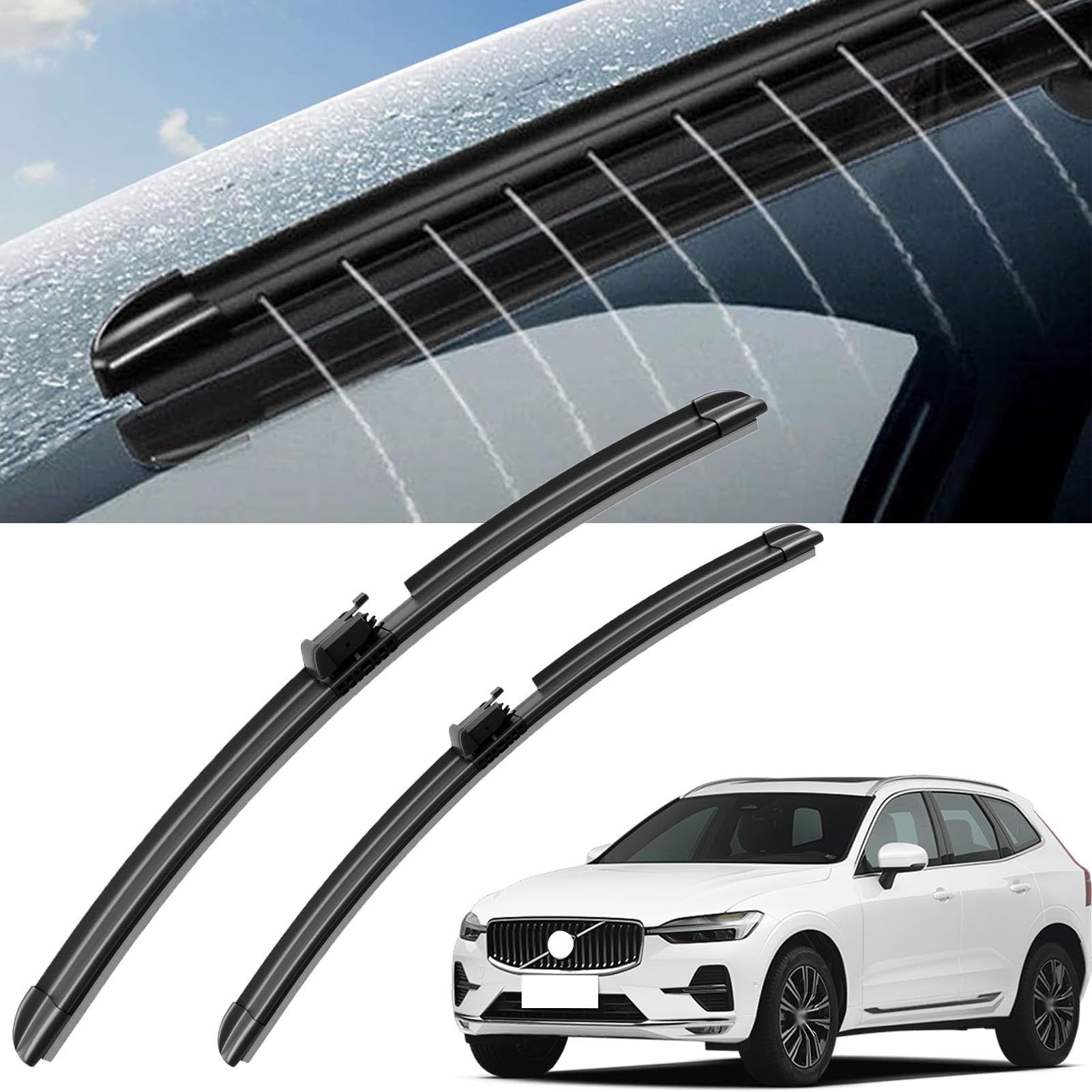 Spazzole Tergicristallo per Modelli Volvo Xc60 (2018-2023) con Funzione di Spruzzo d'Acqua Sostituzione Spazzole Tergicristallo Anteriori da 26+19 Pollici, Accessori per Pioggia E Neve