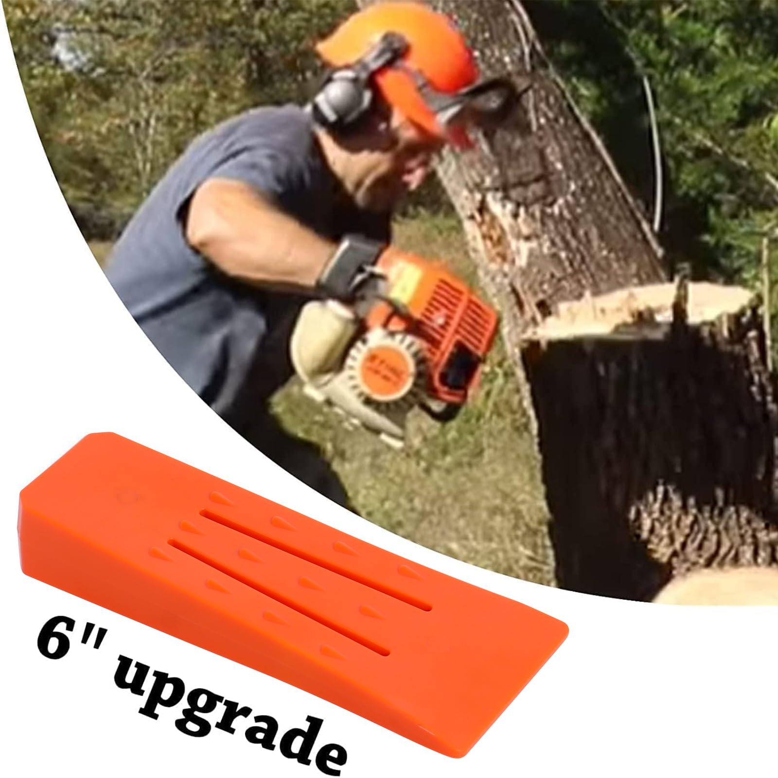 Poweka Set di cunei di abbattimento da 6'' per motosega - Cuneo da taglio in plastica ABS per alberi