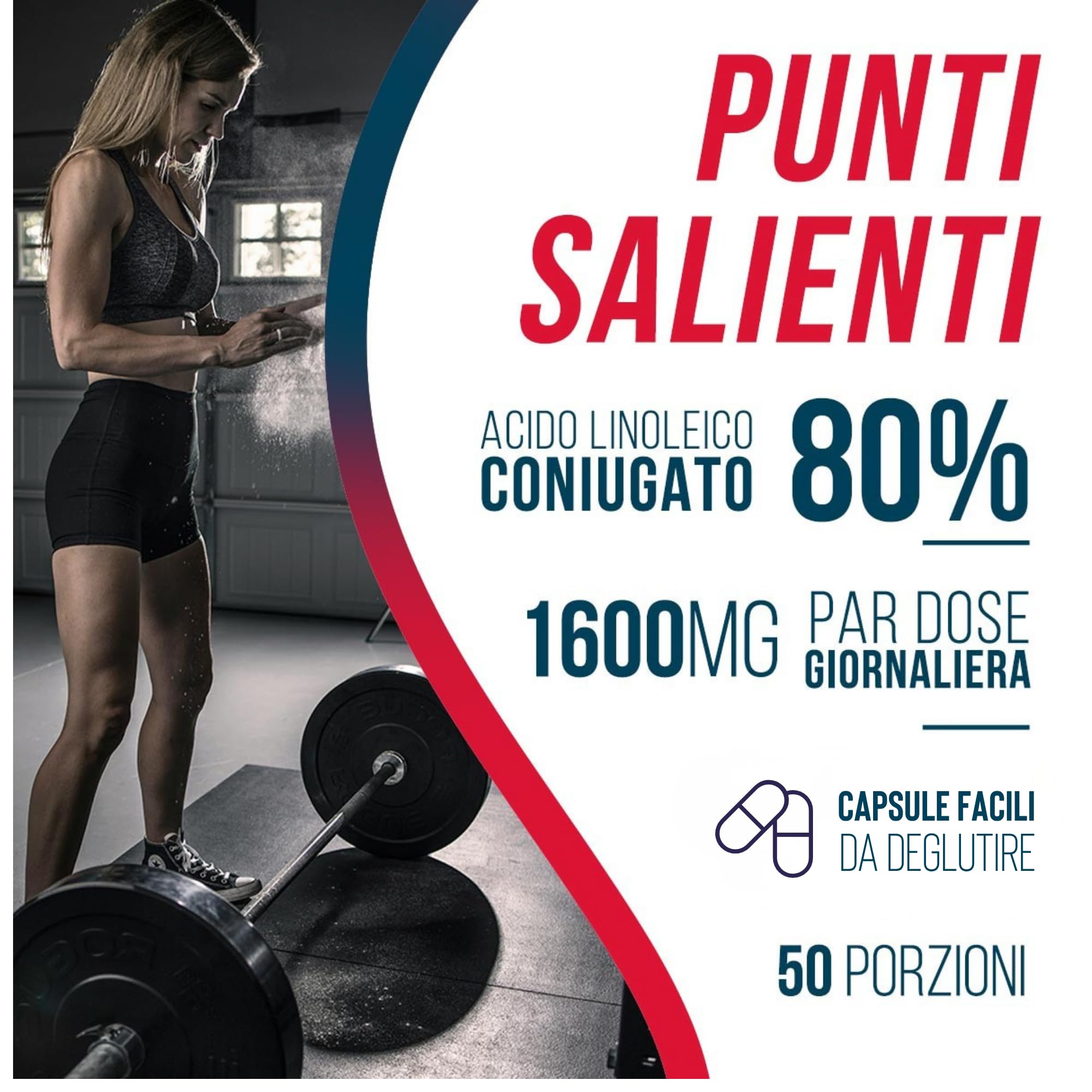 CLA Shot 1000 mg | 100 Gélules | Aide à la Définition Musculaire | Aide au Contrôle de l’Appétit | Acide Linoléique Conjugué | Élaboré à partir d’Huile de Carthame
