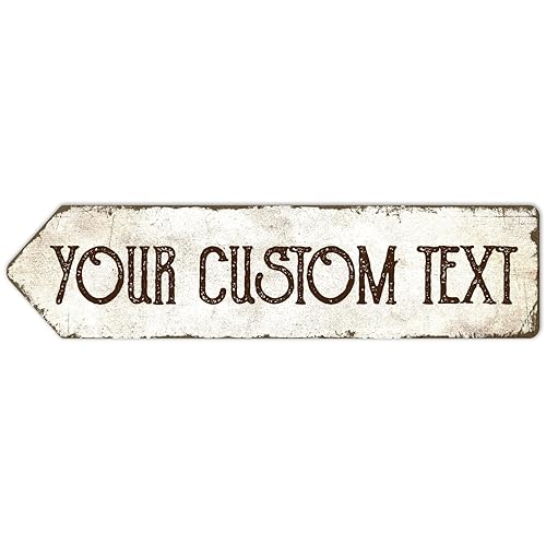 Miniatura 10 de Letrero rústico personalizado, letrero de calle direccional izquierdo personalizado de metal compuesto para uso en interiores y exteriores, 4 x 18